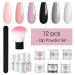 Beaufairy Nagel Dipping Powder Starter Set - 12 PCs French Nail Art Kit | Base Top Coat Activator & Brush Saver - No Lamp Required for DIY Salon Manicure - Buy Online on GoSupps.com