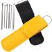 Stainless Steel Ear Cleaner Set - 8 Piece Earwax Removal Kit - Black Yellow - 10x3x1cm - Household Ear Cleaning Tools - Buy Online on GoSupps.com