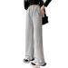 Girl wide leg jogging pants loose fit jogging pants casual wide leg jogging pants pants streetwear with pockets elastic string federation 160 dark gray