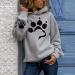 Vintage Cute Pets Paw Graphic Sweatshirt for Women - Dog Lover Hoodie Pullover | Gray X-Large - Buy Online on GoSupps.com