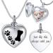 Farfume Custom Lockets for Ashes Personalized Heart Ash Necklace Jewellery with Photo & Text - Keepsake Urn Necklace for Human/Pet Ashes 0016-Pawprint