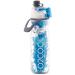 O2COOL Mist 'N Sip Misting Water Bottle 2-in-1 Mist And Sip Function With No Leak Pull Top Spout Sports Water Bottle Reusable Water Bottle - 20 oz (Splash Blue)