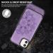 Bizzib for iPhone 11 Case Leather Wallet with Card Holder Flip Cover Kickstand Card Slots Double Magnetic Clasp Shockproof Heavy Duty Protective Case for iPhone 11-Floral Purple Flower Purple - Buy Online on GoSupps.com