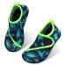 JIASUQI Kids Boys Girls Water Shoes Quick Dry Barefoot Aqua Socks for Beach Swimming Pool 8.5/9 UK Child Easy Dinosaur