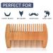 Wooden Beard Comb & Durable Case for Men | Fine & Coarse Teeth | Pocket Comb for Beards & Mustaches - Brown Skull Design - Buy Online on GoSupps.com