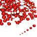 LolliBeads Resin Crystal Round Nail Art Mixed Flat Backs Acrylic Rhinestones Gems Mix Size 1.5-5 mm  Color Siam Red (1200Pcs) Siam_fb