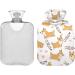 Cartoon Welsh Corgi Hot Water Bottle with Cover - 2L Heating Bag for Pain Relief | Perfect for Women | International Shipping - Buy Online on GoSupps.com