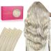 WENNALIFE Tape in Hair Extensions Human Hair 20pcs 24 inch 50g Ash Blonde Highlighted Platinum Blonde Remy Tape Hair Extensions Real Human Hair Tape Extensions Coloured Hair Extensions 24 Inch #17A/60A Ash Blonde Highlighted Platinum Blonde