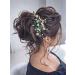 IYOU Pearl Bridal Hair Comb Green Crystal Wedding Side Combs Leaf Headpiece Prom Guest Bride Hair Accessories for Women - Buy Online on GoSupps.com