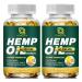 Hemp Oil Capsules - 100% Organic Hemp Oil 60 000 Max Strength Supports Immune Skin Calm Sleep & Overall Health - 180 Veggie Softgels