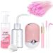 AREMOD Lash Shampoo for Lash Extensions Eyelash Extension Cleanser with USB Lash Fan,50ml Lash Shampoo,Mascara Brush,Nose Blackhead Facial Cleaning Brush and Wash Bottle for Eye Makeup Remover(PINK)