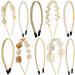 10 Pcs Rhinestone Wedding Headbands with Pearls - Bridal Tiara Hair Accessories for Bride & Bridesmaids - Buy Online on GoSupps.com