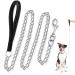 Dacitiery Metal Dog Leash Chew Proof 4FT/1.2M Dog Chain Leash Heavy Duty Anti-Bite Dog Lead Pet Leash with Nylon Soft Padded Handle for Small Medium Large Dogs (3MM)
