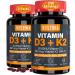 Vitamin D3 20 000 IU + K2( MK7 ) 200mcg - Once Daily Dose Optimal Level -Support Strong Bone Immune Health & Calcium Absorption Helping Vitamin D Deficiencies Easy to Swallow 240 Servings Softgel