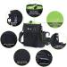 Pecute 4-in-1 Waterproof Dog Feed Bag - Snack & Treat Holder with Poop Bag Holder Adjustable Strap & Foldable Water Bowl (Black/Green) - Buy Online on GoSupps.com