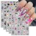 JMEOWIO 9 Sheets Halloween Ghost Cute Pumpkin Nail Art Stickers Decals Self-Adhesive Nail Supplies Nail Art Design Decoration Accessories