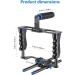NEEWER Camera Video Cage Film Making Kit Aluminum Alloy w/ Top Handle Dual Hand Grip 15mm Rods for Canon Sony Fujifilm Nikon DSLR Camera & Camcorder - Black + Blue - Buy Online on GoSupps.com