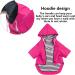 Minezi Pink XXL Hundred Coat - Reflective Buttons & Zippers Wind & Rainproof Adjustable Cord Removable Hood - Buy Online on GoSupps.com