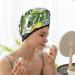 Super Absorbent Watercolor Green Tropical Microfiber Hair Towel Wrap - Quick Dry Coral Velvet for All Hair Types - Buy Online on GoSupps.com