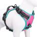 Phoepet dog harness reflective adjustable with training handle 2 metal linen hooks 3 snap buckles 4 slide snaps (XS pink) Hot Pink XS (Neck: 10-12 ". Chest: 10-20")