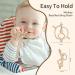 Bite Rings for Baby - BPA Free Soft Silicone Teething Toys | Easy Grip & Clean | Set with Clip | Ideal for 3+ Months - Khaki - Buy Online on GoSupps.com