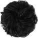 FESHFEN Messy Bun Hair Piece Scrunchie Synthetic Curly Chignon Ponytail Extension - Off Black - 38g - Women/Girls/Kids - Buy Online on GoSupps.com