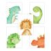 Panda whale dino pictures children's room boy cute baby dinosaur decoration 5-piece poster set for children DIN A4 2
