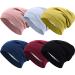 SATINIOR 6 Pieces Satin Lined Sleep Slouchy Cap  Hair Cap for Sleeping  Girl Headwear for Frizzy Curly Hair Women (Black  Red  Light Gray  Blue  Yellow  Pink)