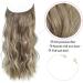 Invisible Wire Hair Extension 20 Light Ash Brown with Highlights - Clip in Wavy Hair Pieces for Women | Synthetic Friendly Hair Extensions - Buy Online on GoSupps.com