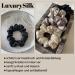 Luxurysilk 100% Mulberry Silk Scrunchy Hair Tie - 22 Momme - Soft Black Ponytail Hair Band | Premium Quality Rubber Band - Buy Online on GoSupps.com