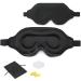 Hautton Sleep Eye Mask for Women Men  Upgraded 3D Light Blocking Contoured Cup Sleeping Mask with Adjustable Strap  Blindfold Soft Memory Foam Molded Eye Shade Cove for Travel Yoga Nap -Black