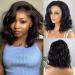 Pazat Short Body Wave Lace Front Wigs for Women Human Hair 13X4 Short Glueless Wigs Human Hair Pre Plucked With Baby Hair 180% Density Loose Body Wave HD Lace Frontal Wigs Human Hair Natural Black Wigs(12 Inch Wig) 12 In...