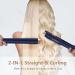 TECHMERI 2-in-1 Ceramic Hair Straightener and Curler - 1 Inch Digital Flat Iron - Dual Voltage - Blue - Buy Online on GoSupps.com