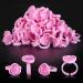 Glue Rings for Eyelash Extensions Glue Rings Pretty memory 100PCS Smart Lash Rings Blooming Eyelash Glue Holder Volume Fanning Cup for Lash Extension Supplies  Pink