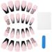 Ready to Wear Nails Press On Nails Kit - Finished Nail Set Fake Nails with Designs with Nail Glue Nail File French Snake False Nails Pink and Black Design Nicything Jp0474-08 - Buy Online on GoSupps.com