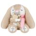 Prayer bunny soft toy with a wooden prayer cross baptism gifts for newborns boys and girls permanent comfort 21.6 cm (pink)