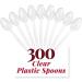 300 Clear Plastic Spoons | Heavy Duty Plastic Silverware | Disposable Spoons | Fancy Plastic Cutlery | Clear Plastic Silverware Bulk | Nice Disposable Flatware - Buy Online on GoSupps.com