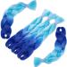 SEGO 5 Pieces Ombre Hair Braid Extensions - 24 Dark Blue & Light Blue Crochet Braiding Hair for Stunning Styles - Buy Online on GoSupps.com