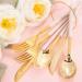 90 Piece Gold Plastic Silverware Set with Pink Handles - Perfect for Parties and Weddings - Buy Online on GoSupps.com