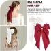 2PCS Big Bow Hair Clips soft Silk Smooth Satin Hairpin Long Tail French Ribbon Hairpin long Tail French Hair Bows for Women Girl For Birthdays Parties Performances Christmas Thanksgiving And Daily Wear (Wine Red and White) - Buy Online on GoSupps.com