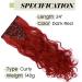 S-noilite 24 Dark Red Curly Clip In Hair Extensions - 8pcs Full Head Set - 60 Colors Available - Buy Online on GoSupps.com