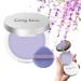 Lavender Matte Setting Powder Jelly Matte Powder with Mini Puff Lavender Pressed Powder Compact Silky Blurring Oil Control Powder Creates Long-Lasting Natural Soft Makeup Powder-free