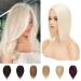 18inch Hair Topper for Thinning Hair Women Clip in Real Remy Human Hair Extensions Top Piece (#60 Platinum Blonde)