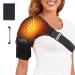 Shoulder Heating Pad with Battery Cordless Heated Shoulder Brace for Men Women Portable Electric Heated Shoulder Wrap with Hot Cold Modes Left Right Shoulder Black