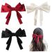Hair Bows for Women 3PCS French Bow Hair Clips with Ribbon Large Cute Bow Clips for Women Soft Satin Silky Bow Barrette for Teen GirlsBarrettes