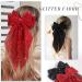 2Pcs Glitter Layered Hair Bows 8 Inch Barrette Hair Clip for Women Girls - Black+Red - Buy Online on GoSupps.com