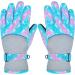 Ausletie Kids Waterproof Winter Snow Gloves - Blue Unicorn | Warm Snowboard Gloves for Girls | Outdoor Ski Gloves for Children - Buy Online on GoSupps.com