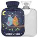 NAANLE Good Night Sleeping Birds Heat bottle MITEVED Transparent hot water bottle Heat bottle for bed Handfoot Warmer pain relief warmth and cold therapy Small 1l