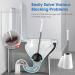 Hideaway Toilet Plunger Bowl Brush Combo Set with Holder - Elegant Scrubber Cleaner Caddy for Bathroom - White - Buy Online on GoSupps.com