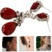 2pcs Clips Pierced Long Women Earring Vintage Ear Black Earrings No mediumx3pcs Redx3pcs - Buy Online on GoSupps.com